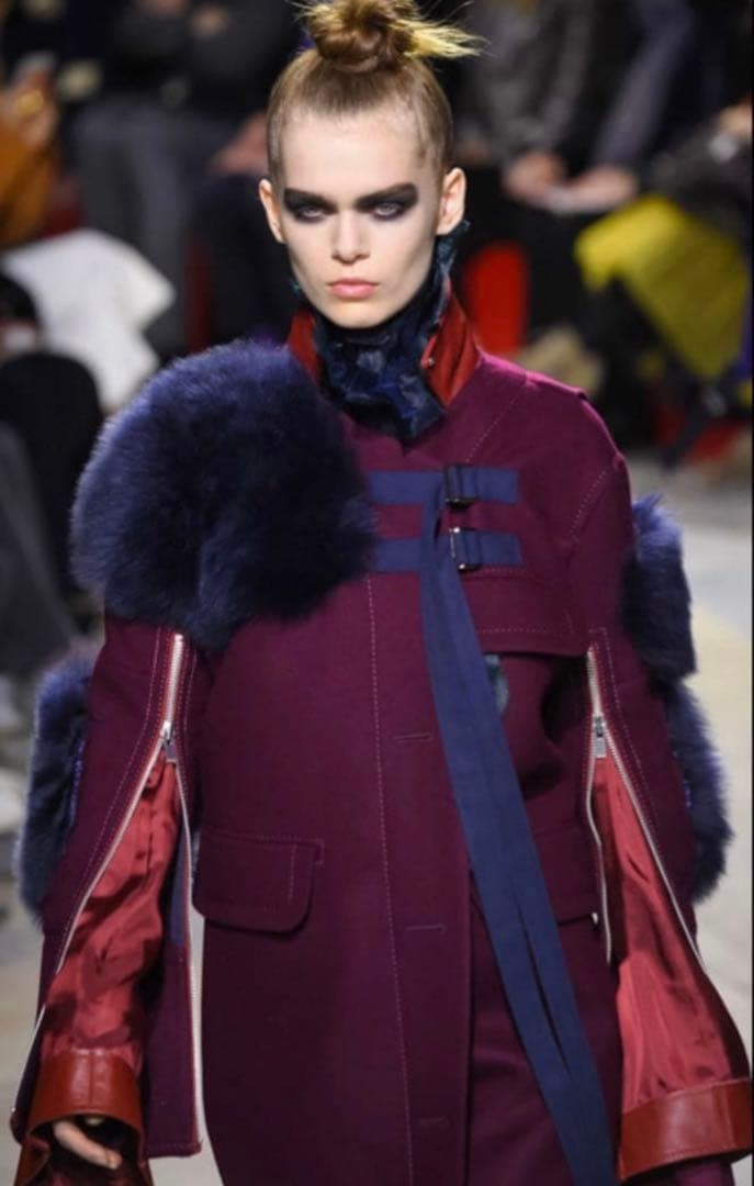 sacai ロングコート　パープル　16-17aw