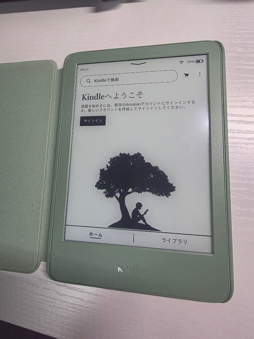 【美品】Kindle 第11世代 2024年 マッチャ電子書籍 純正ケース付