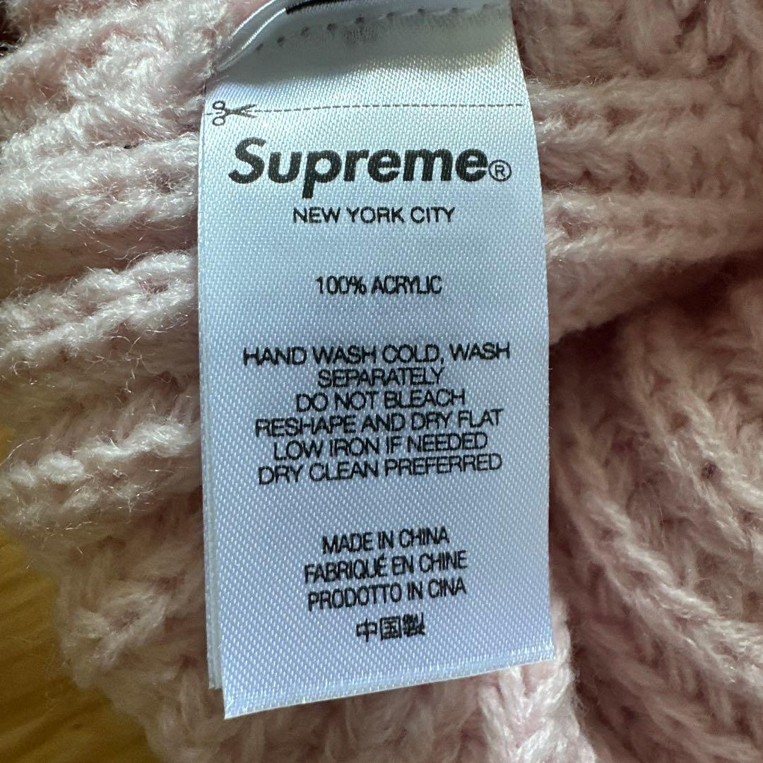 supreme ニット帽 ピンク