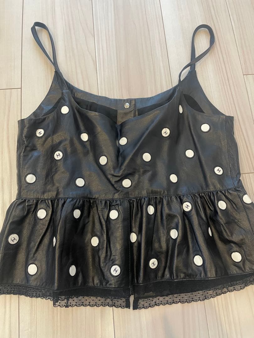新品未使用★CHANEL★レザードット・チュールキャミソール