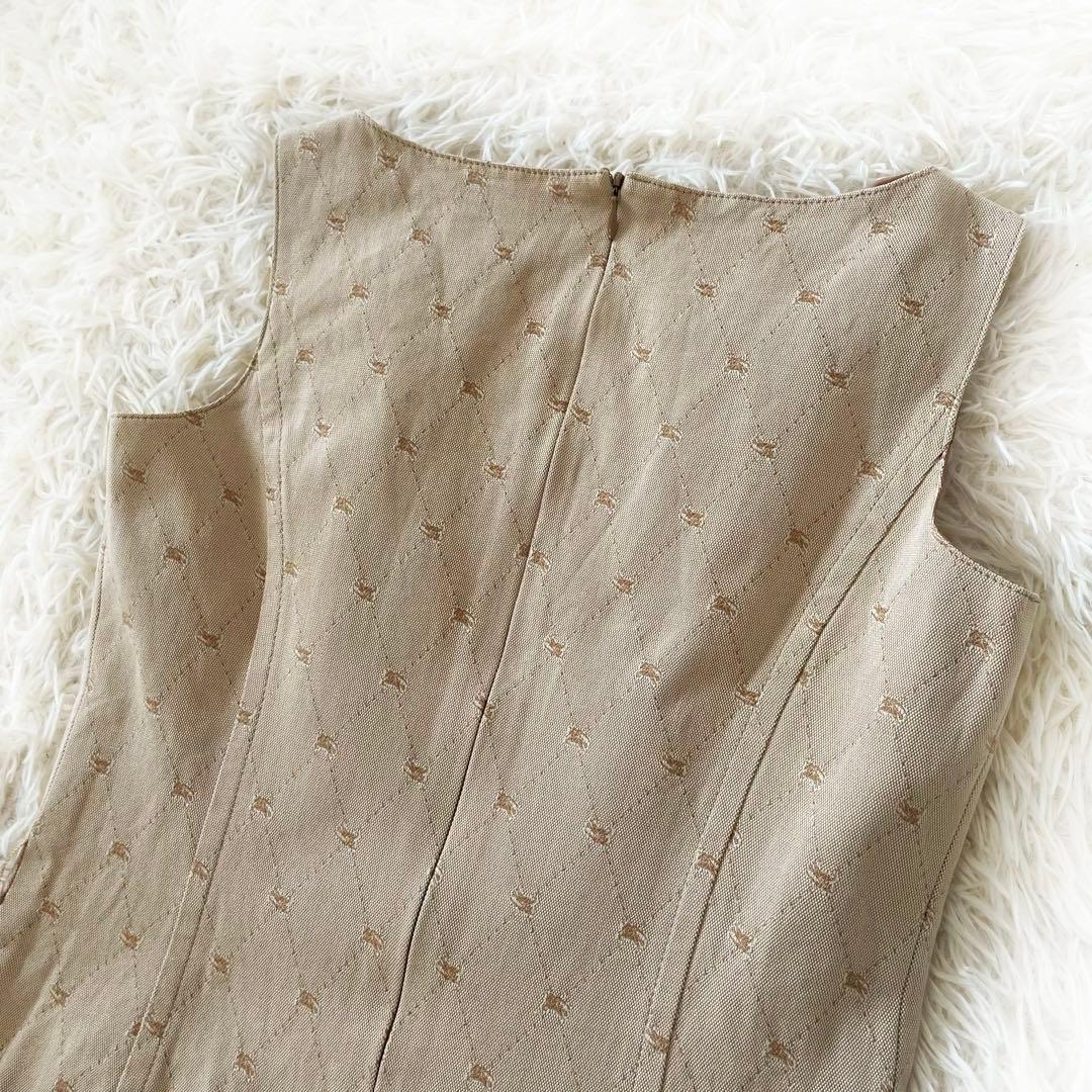希少 BURBERRY ホースモノグラム 総柄 ノースリーブ ワンピース Y2K