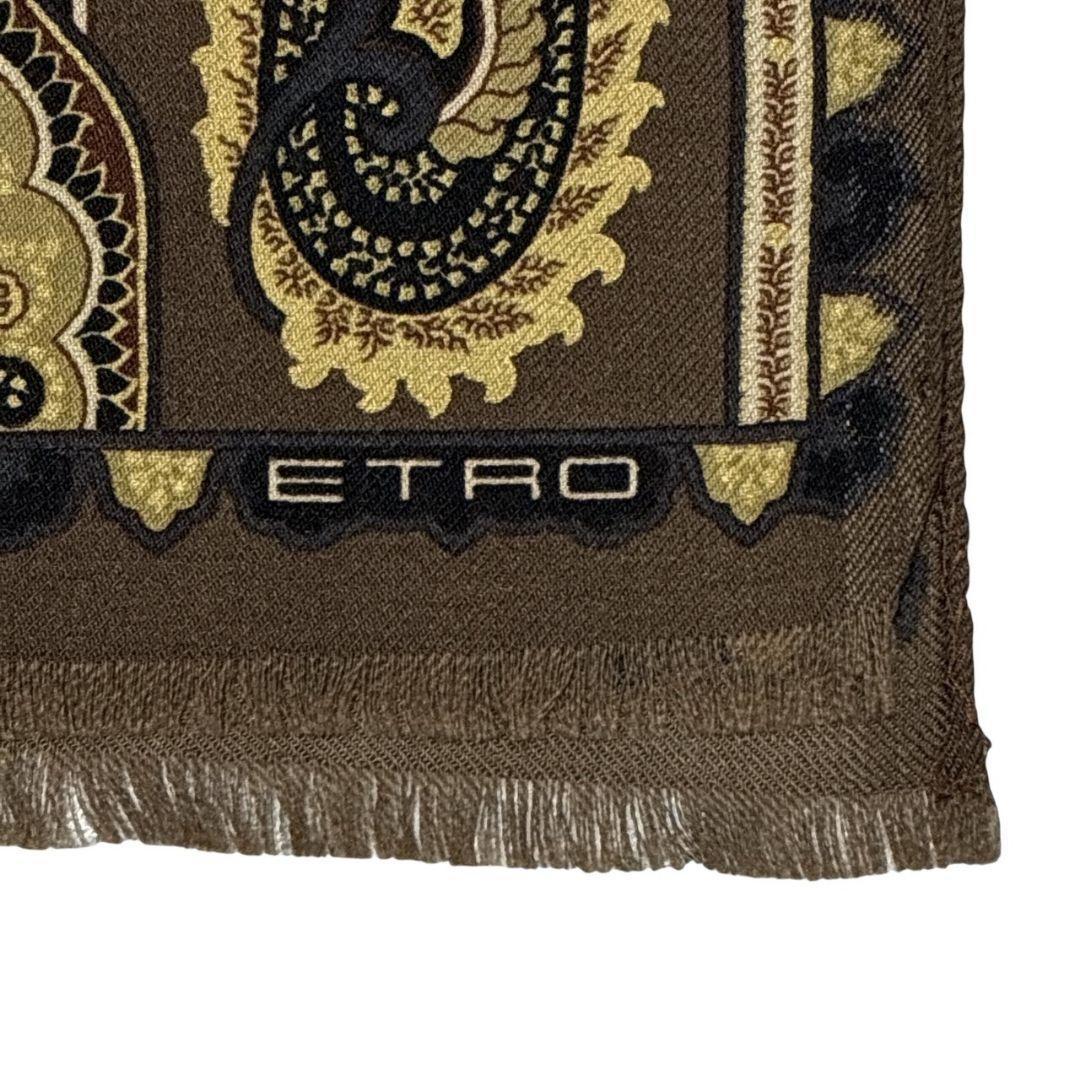 極美品✨ETRO エトロ シルク混 イタリア 大判ストール スカーフ ペイズリー