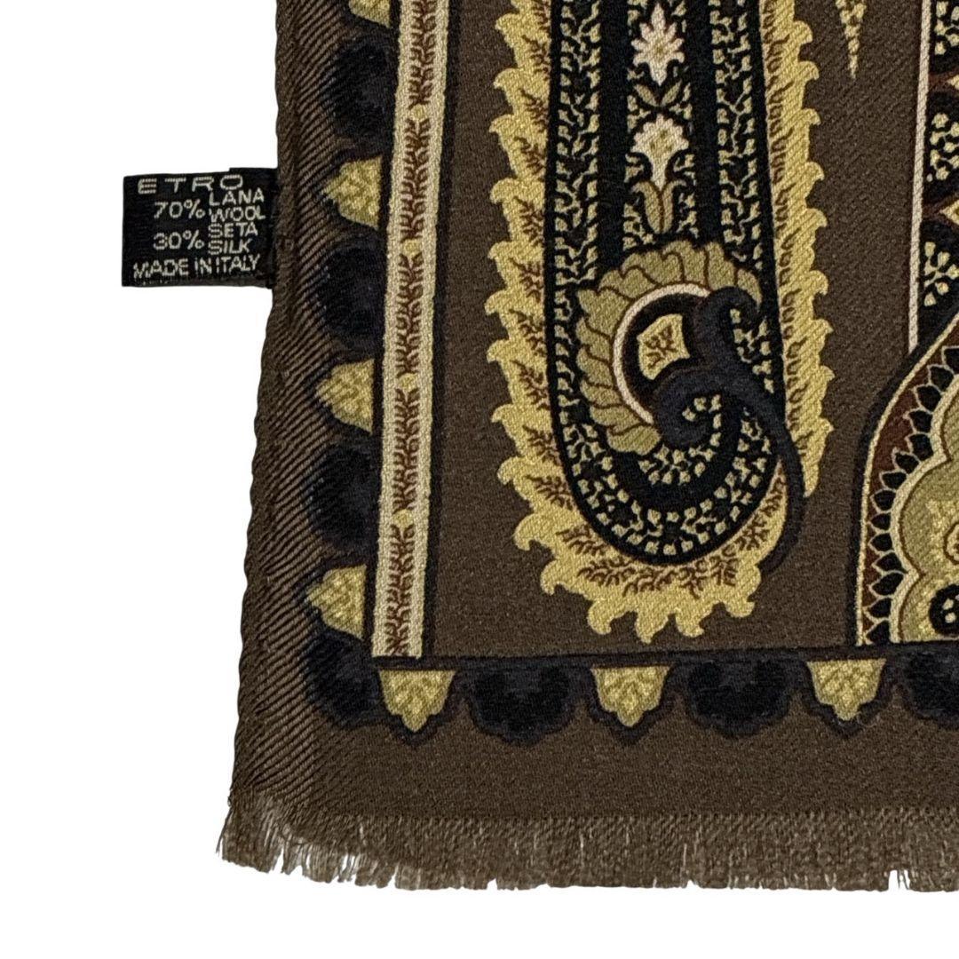 極美品✨ETRO エトロ シルク混 イタリア 大判ストール スカーフ ペイズリー