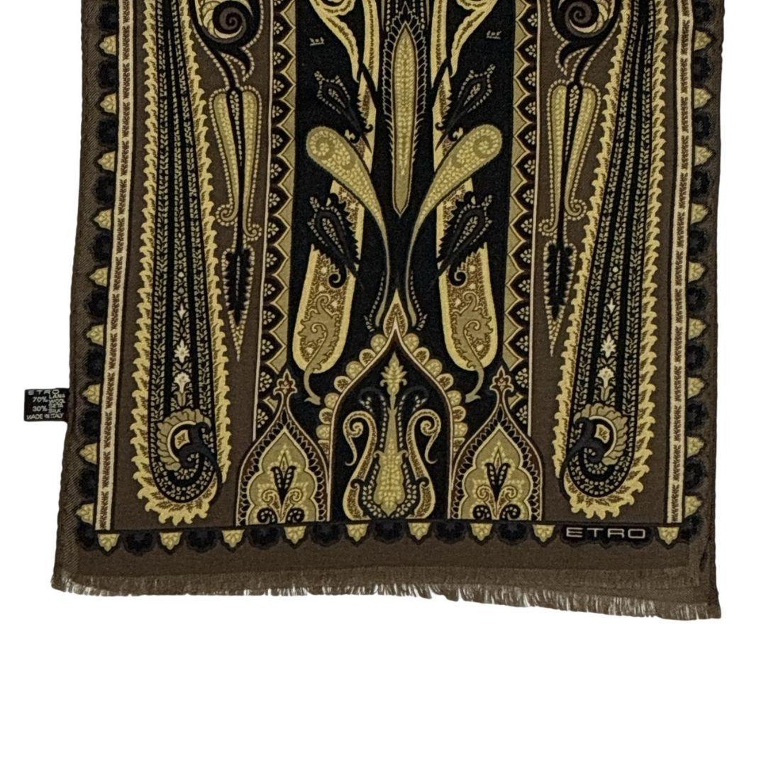 極美品✨ETRO エトロ シルク混 イタリア 大判ストール スカーフ ペイズリー