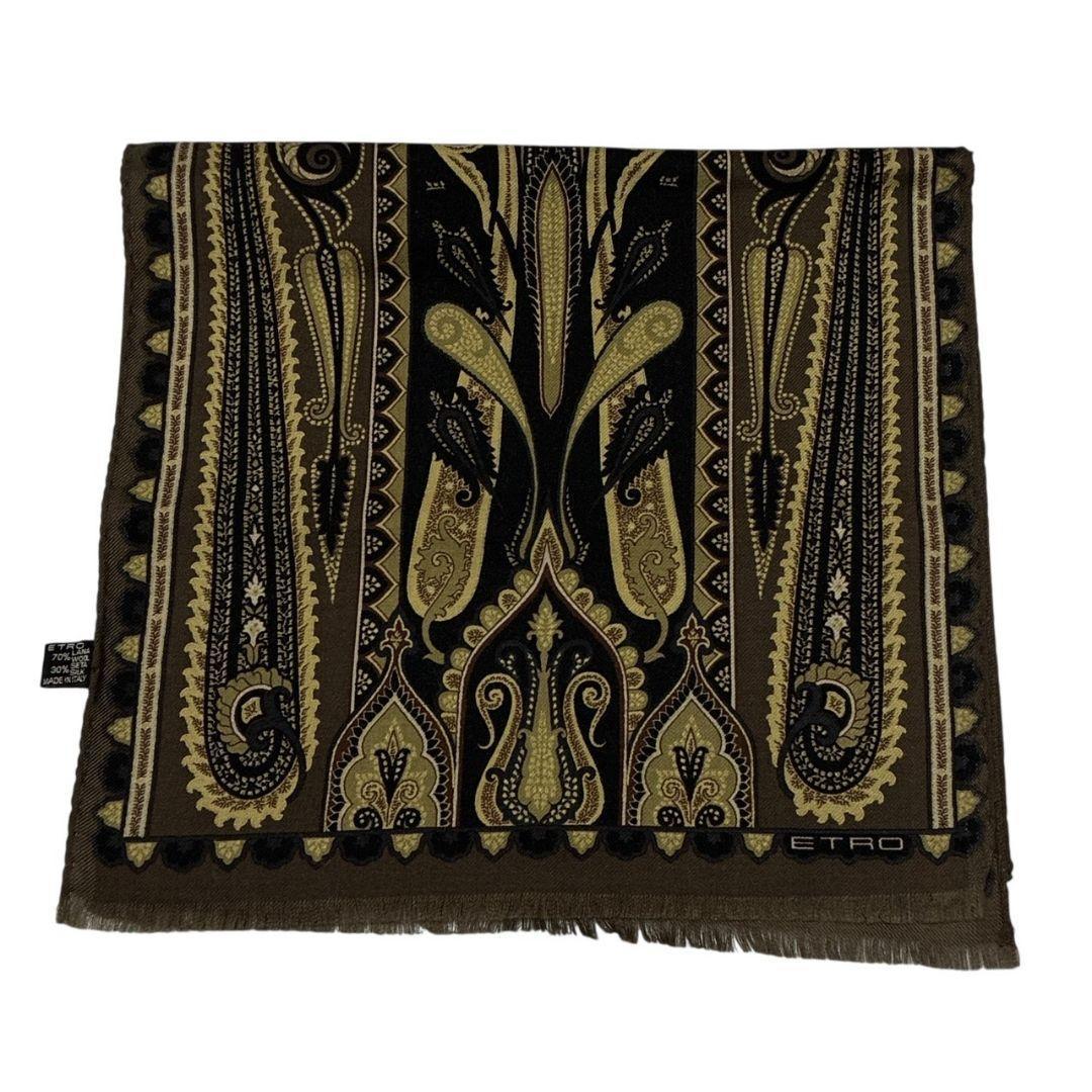 極美品✨ETRO エトロ シルク混 イタリア 大判ストール スカーフ ペイズリー
