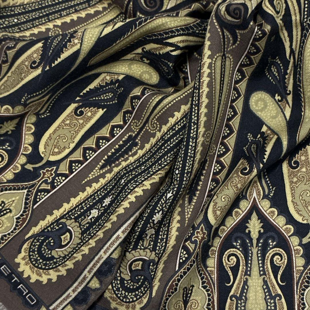 極美品✨ETRO エトロ シルク混 イタリア 大判ストール スカーフ ペイズリー