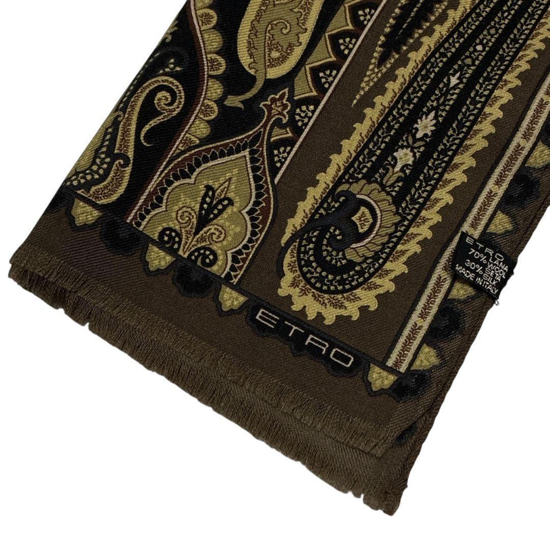 極美品✨ETRO エトロ シルク混 イタリア 大判ストール スカーフ ペイズリー