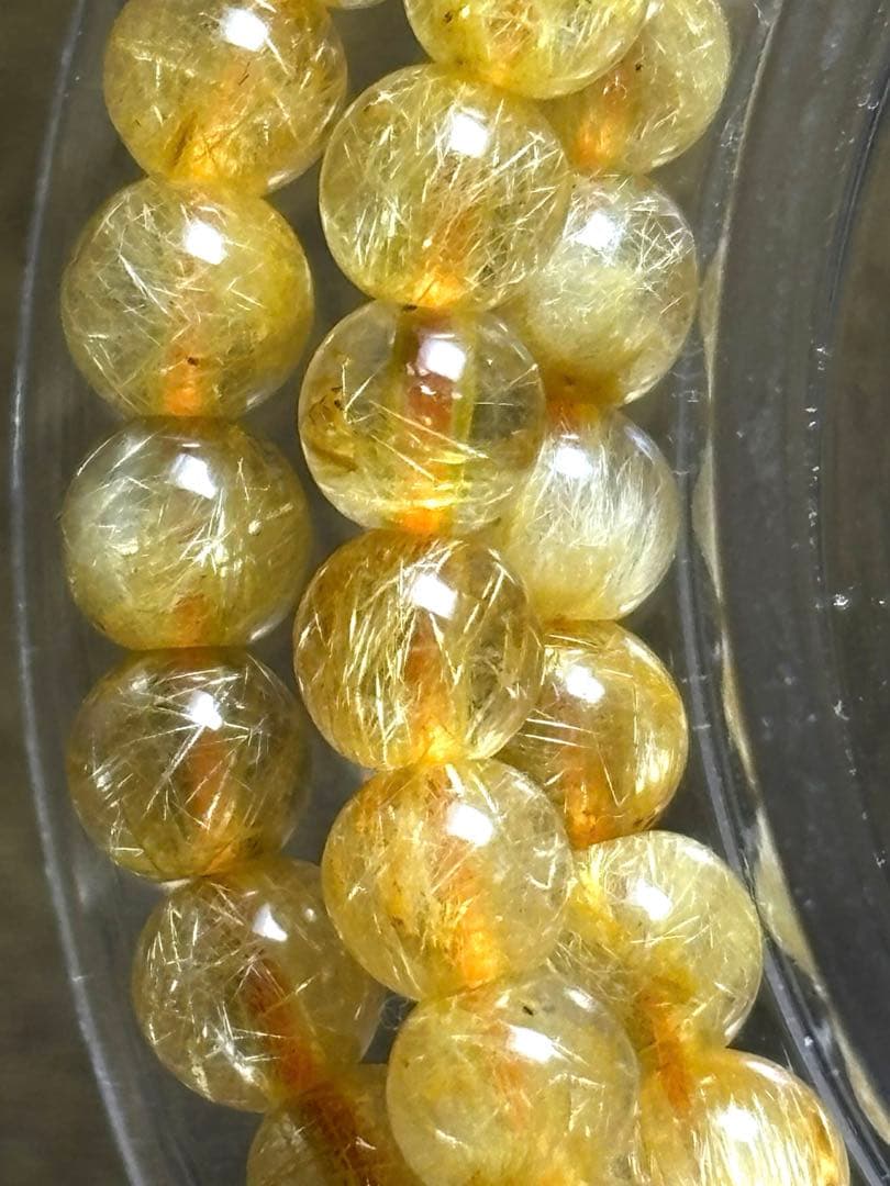 金運最強　ゴールドタイチン　ルチルクォーツ3連ブレスレット4.5㎜（新品未使用）