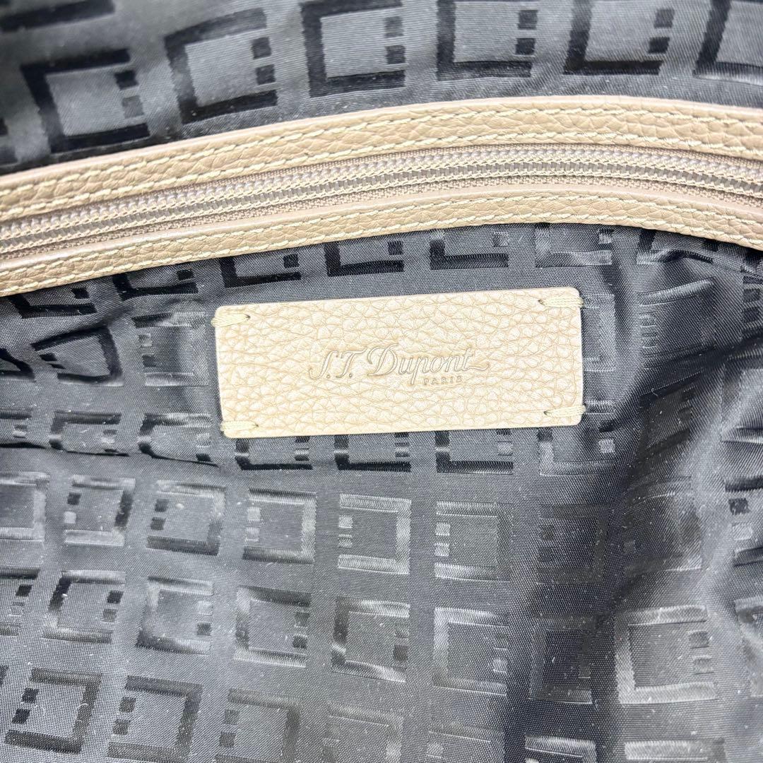 S.T. Dupont シボ革 レザー ドラムバッグ グレージュ ボストン