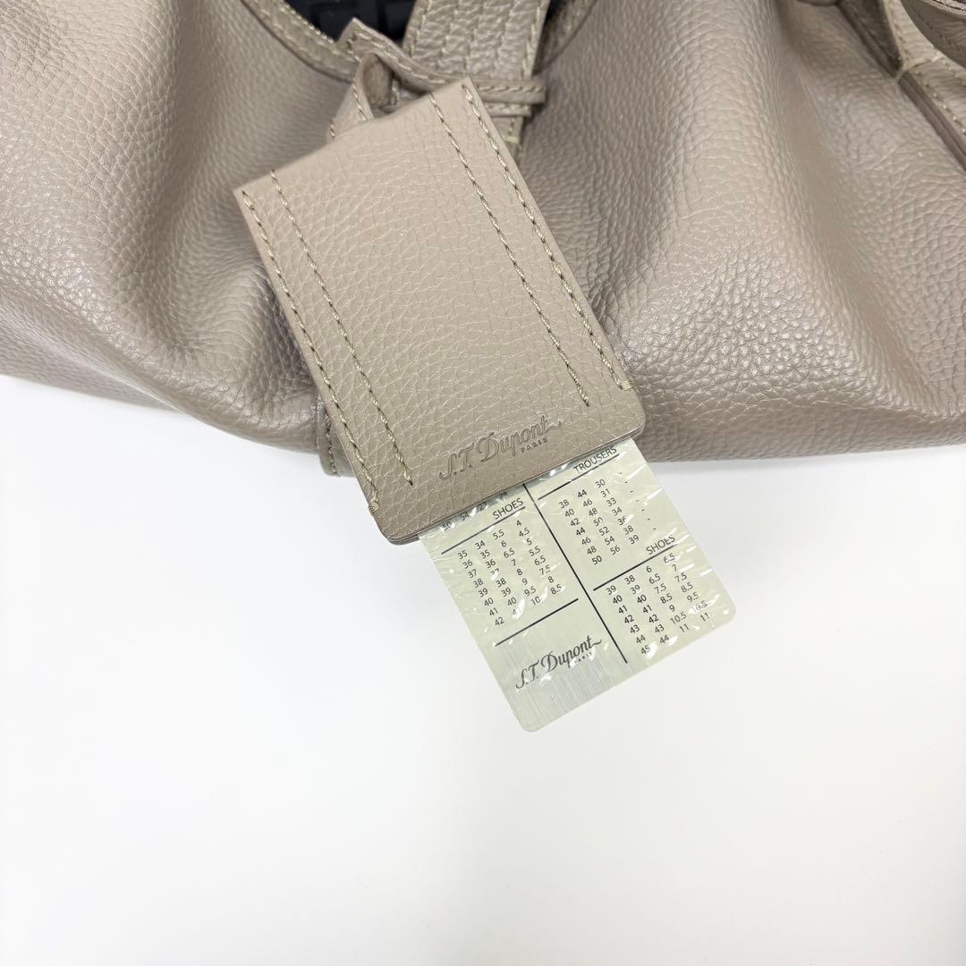 S.T. Dupont シボ革 レザー ドラムバッグ グレージュ ボストン