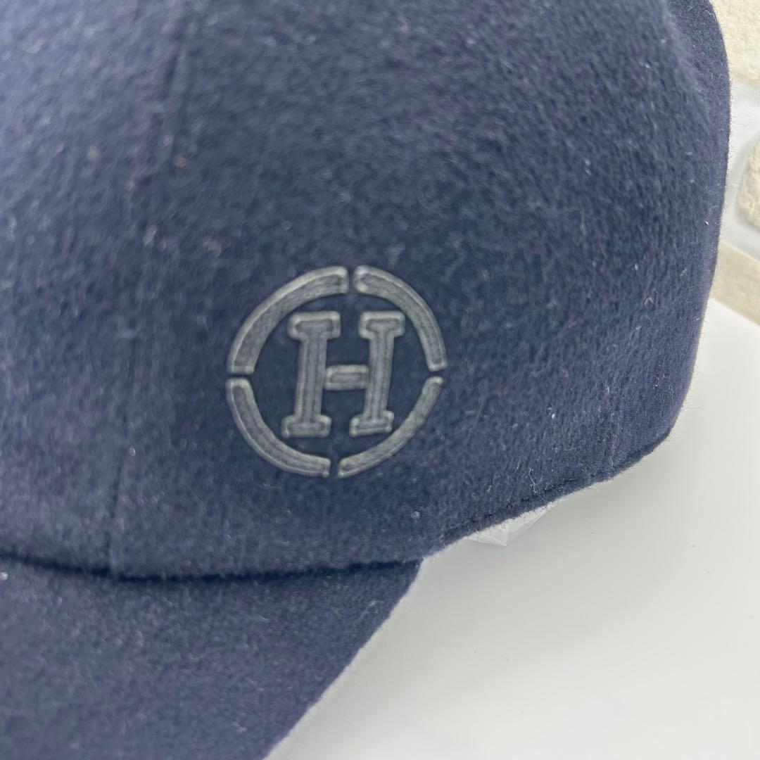六道【HERMES】 エルメス 帽子 カシミヤ ネイビー 60 保存袋