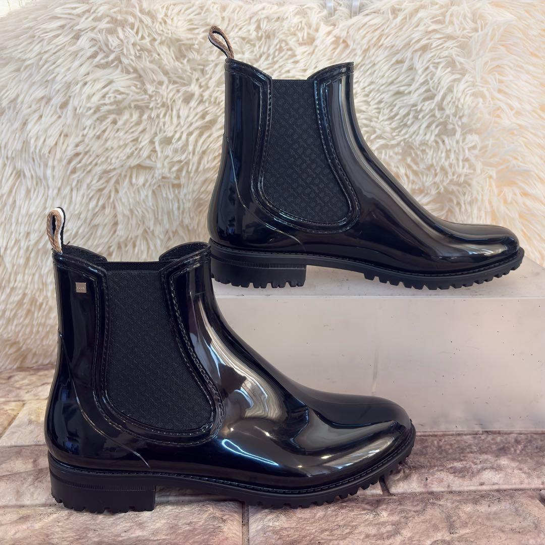 新品　HUGO BOSS グロッシー チェルシースタイル レインブーツ　23.5