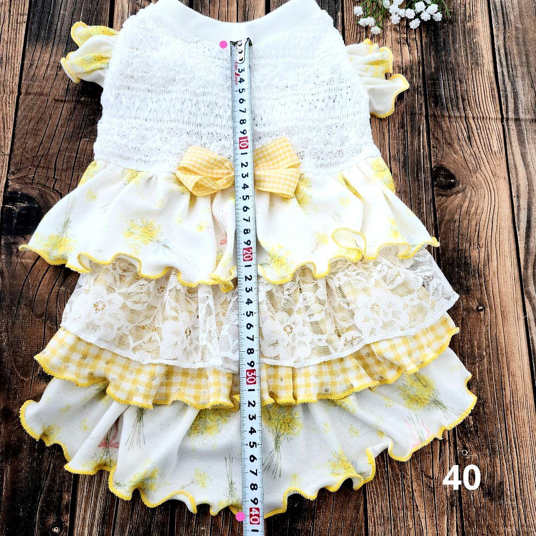 ともとも☆様❤ミモザ♡4段ティアードワンピース♡ハンドメイド犬服♡
