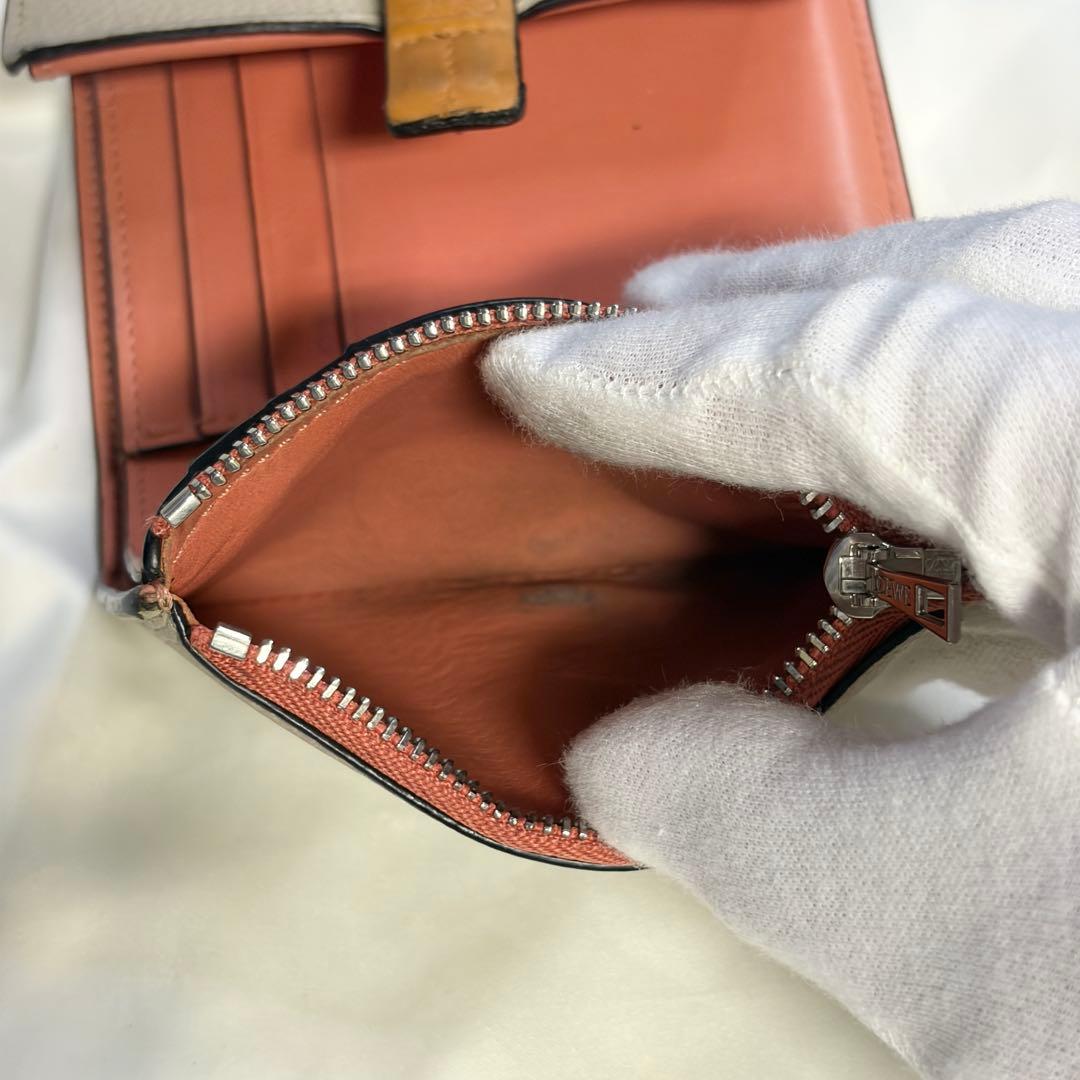 B*様 LOEWE ロエベ トライフォールド バーティカルウォレット バイカラー