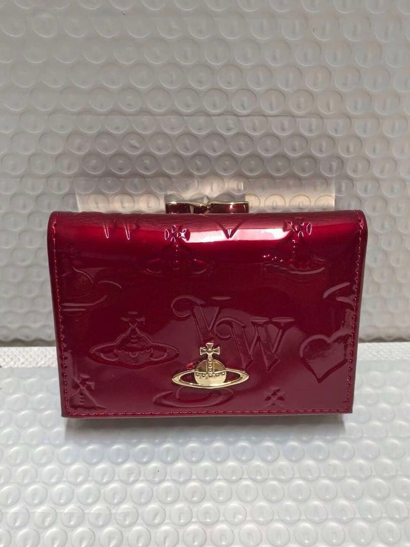 Vivenne Westwood エナメル三つ折り財布 レッド 335698