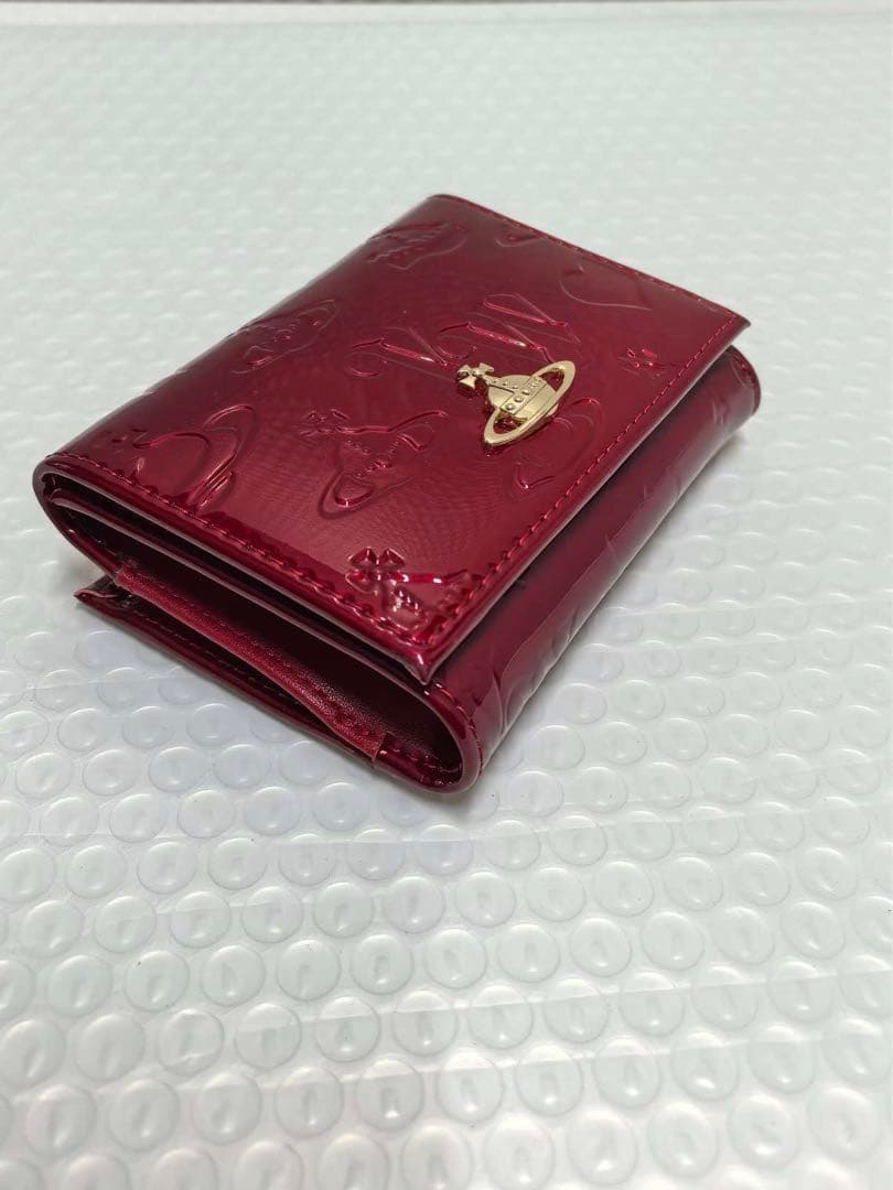 Vivenne Westwood エナメル三つ折り財布 レッド 335698