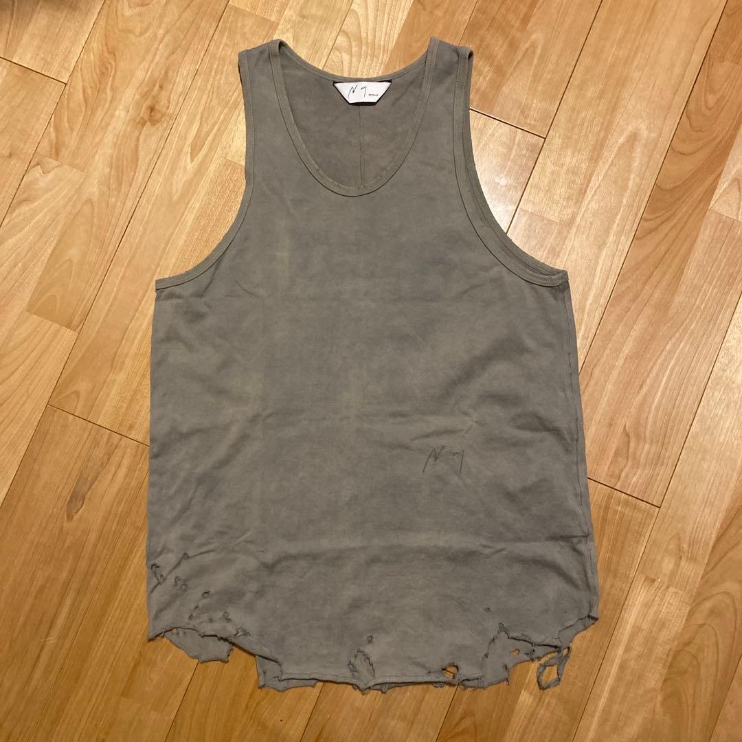 トップス ANCELLM DAMAGE TANK TOP GRAY 1
