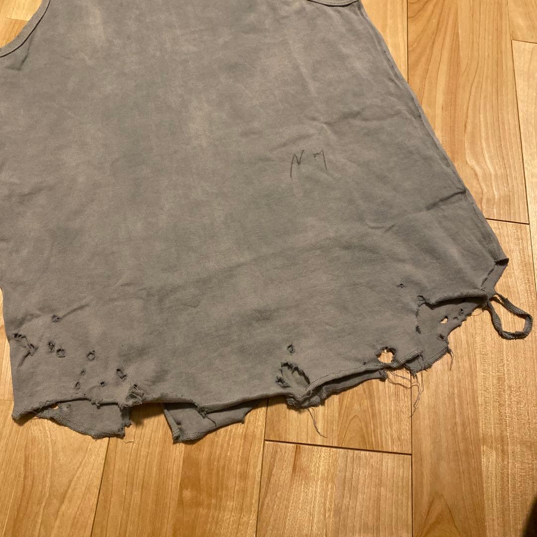 トップス ANCELLM DAMAGE TANK TOP GRAY 1