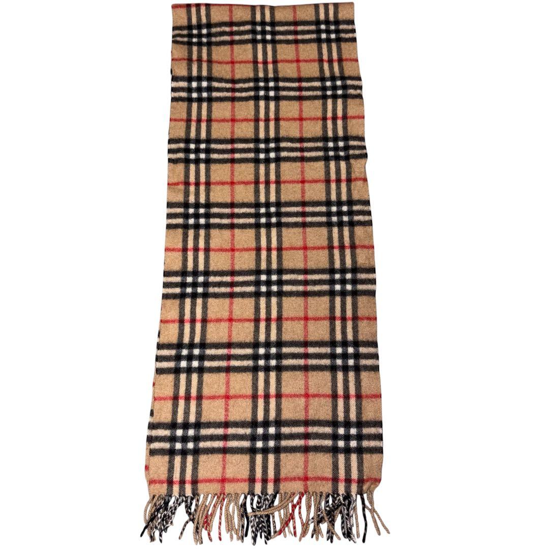 BURBERRY マフラー カシミヤ100% ノバチェック ベージュ バーバリー