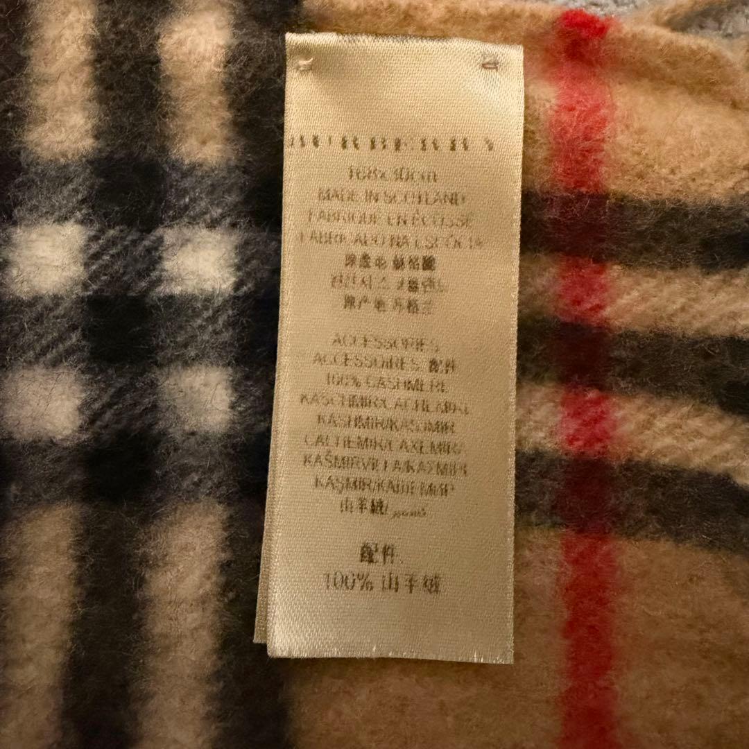 BURBERRY マフラー カシミヤ100% ノバチェック ベージュ バーバリー