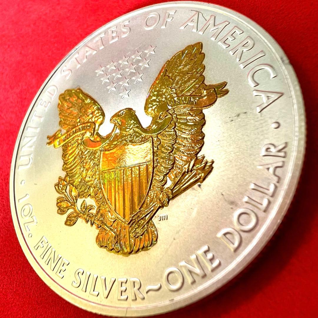 【銀貨】米国 アメリカンイーグル 2008年 ゴールドホログラム　コレクター垂涎