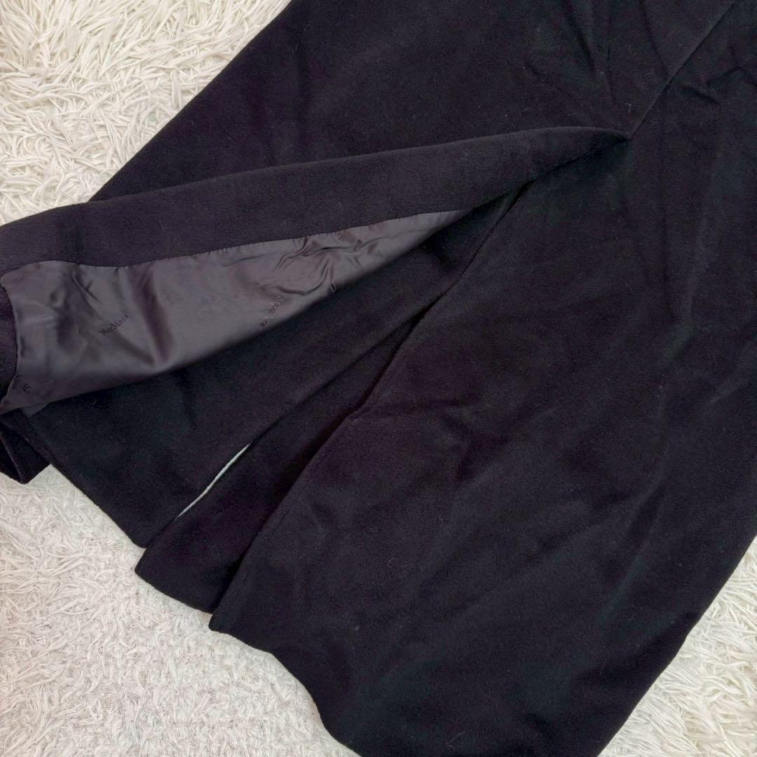 Max Mara ロングコート ブラック 42 キレイめ 上品 カシミア混
