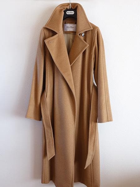 フ*u様 MaxMara■マックスマーラマニュエラアイコンコート36キャメル白タ