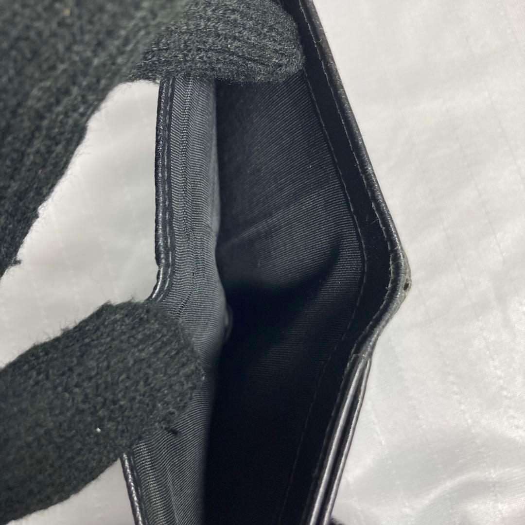 PRADA プラダ 二つ折り財布 サフィアーノレザー 三角ロゴ ブラックWホック