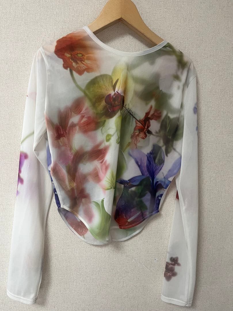 トップス Ameri 2WAY SMOKE FLOWER SHEER TOPS