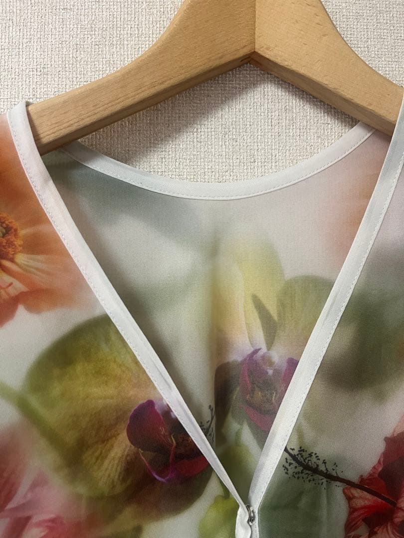 トップス Ameri 2WAY SMOKE FLOWER SHEER TOPS