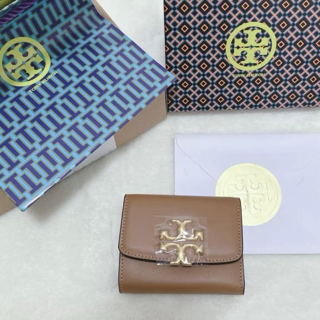 一点限り❗️トリーバーチ　三つ折り財布　新品　茶色　キャメル TORY BURC