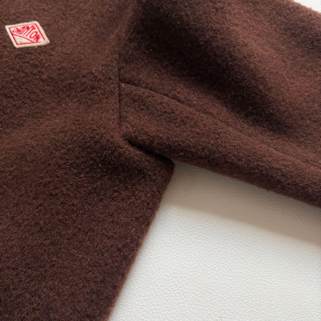 ダントン　ウールモッサ 36 ノーカラー　ジャケット　ブラウン