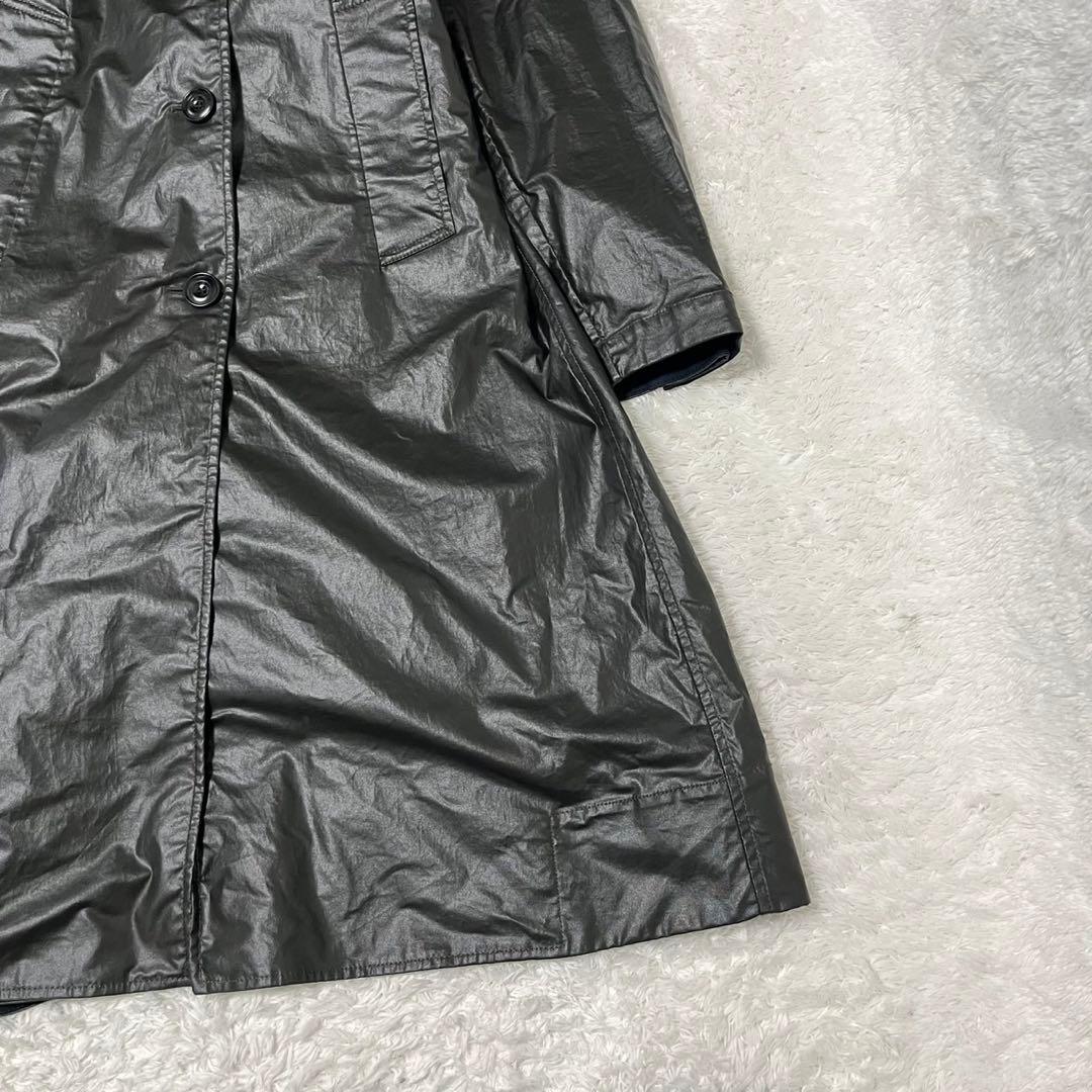 希少 LEMAIRE ベルト付き ロングコート 光沢 ブラック