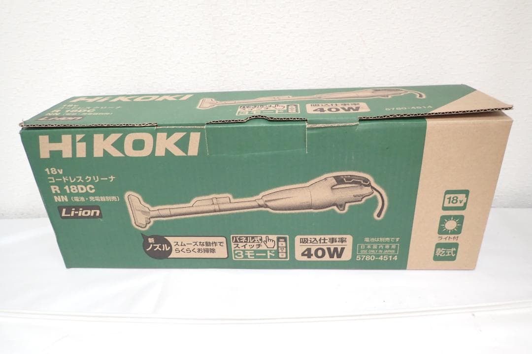 電池＆充電器付き 未使用品 HiKOKI 18Vコードレスクリーナ R 18DC