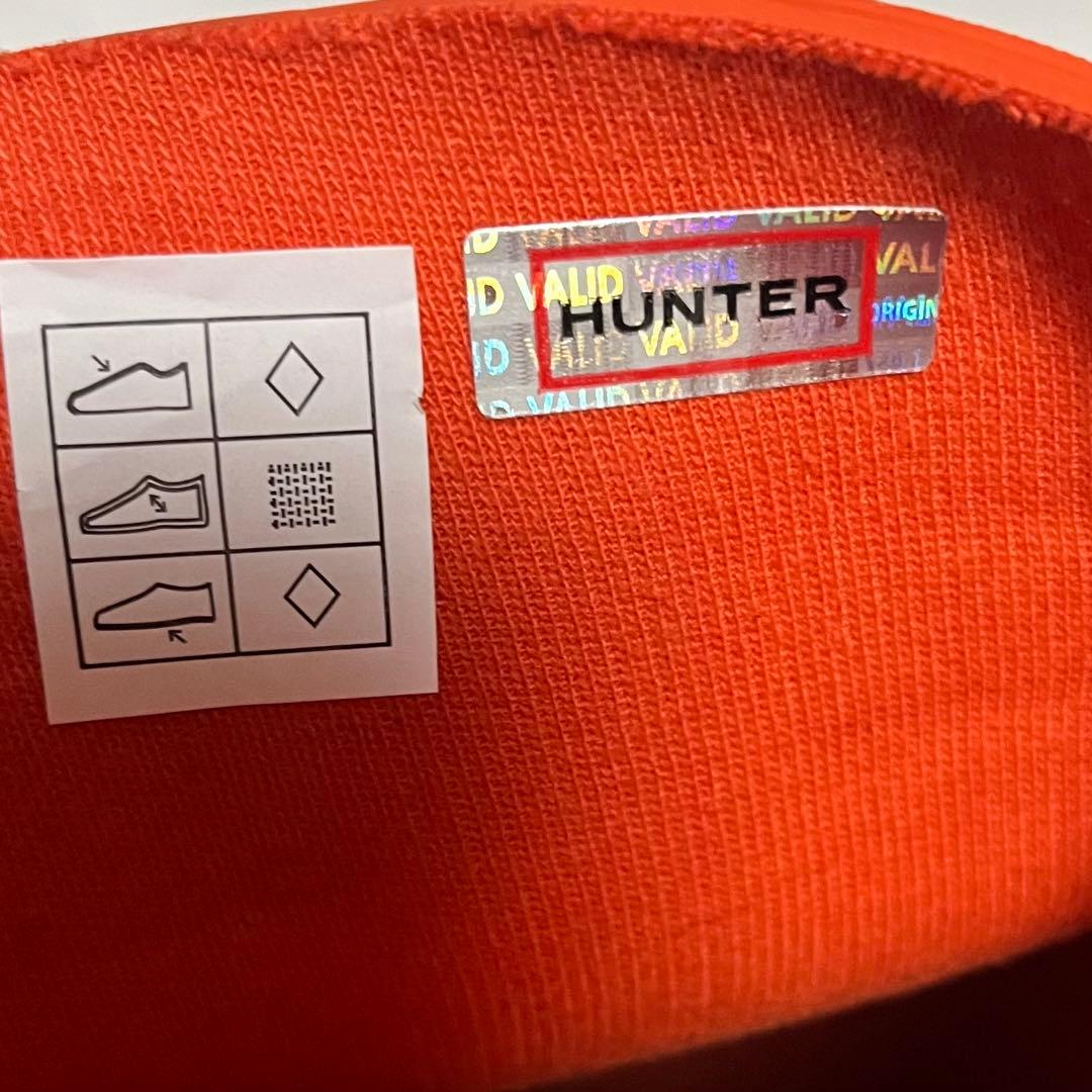 美品。HUNTER オレンジ 長靴 バックル付きUK6 日本25cm