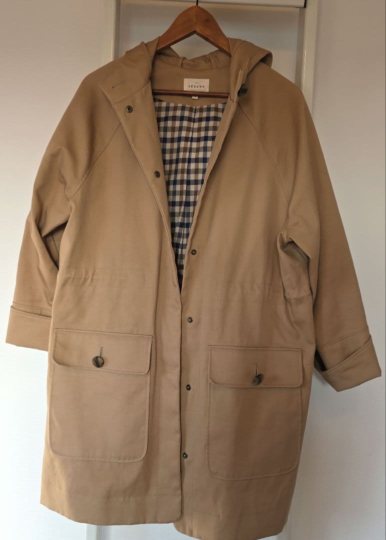 Sezane Hugo Parka セザンヌの春コート、ベージュ38 M-L