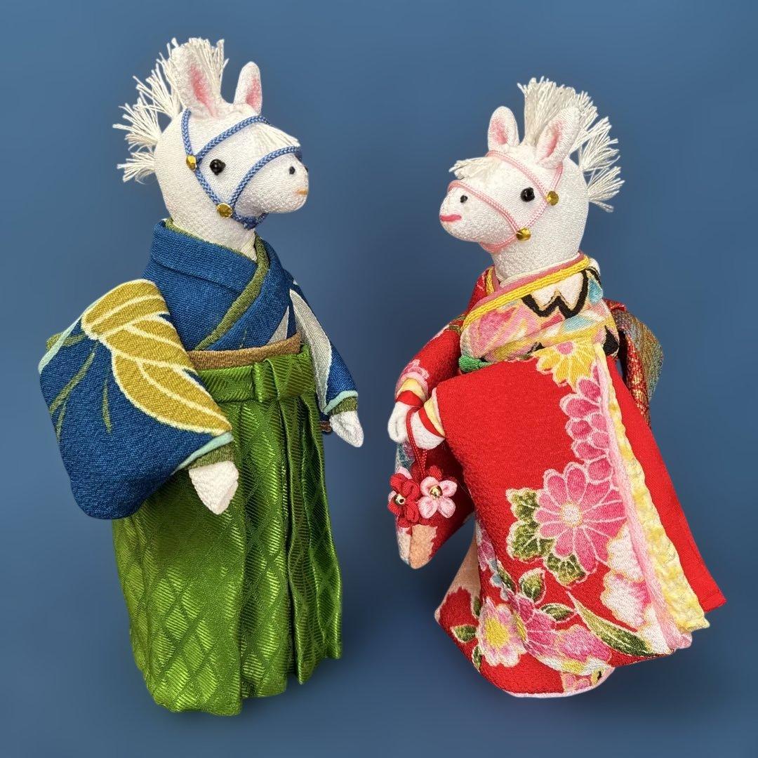 ちりめん細工　干支　午　ペア人形　Y &M