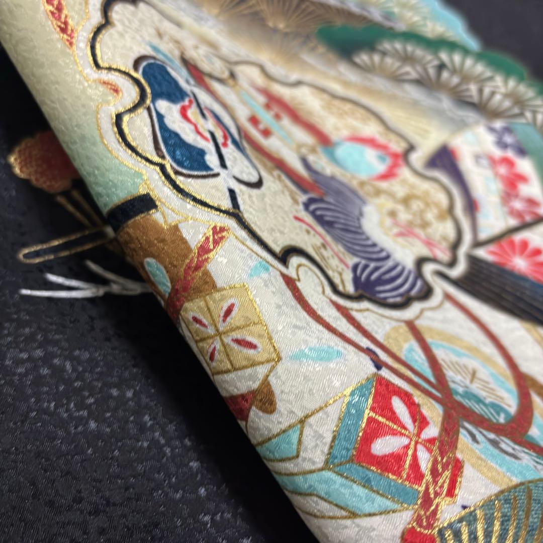 【新品/日本製】お宮参り 産着 男の子 合繊 洗える着物 金刺繍入 金彩 黒