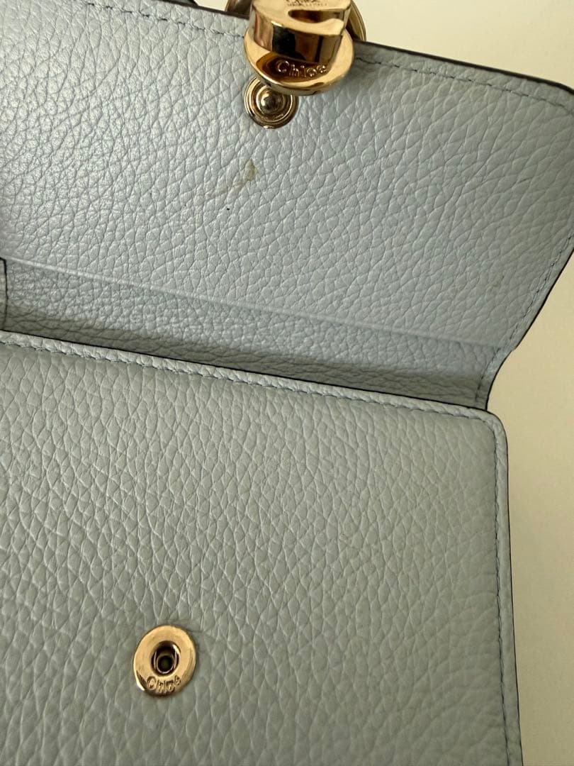Chloé 水色 三つ折り財布