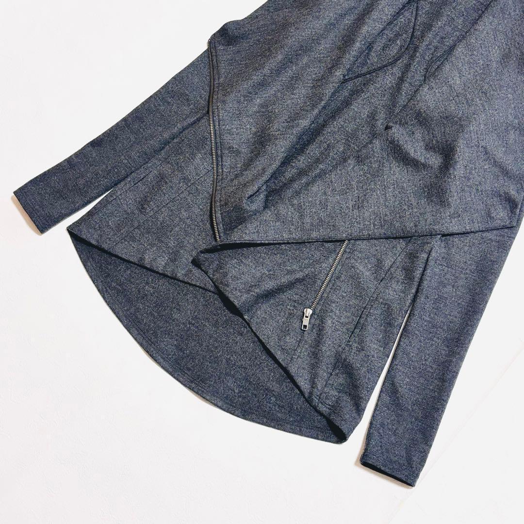 HELMUT LANG ウール　カーディガン　ライダースジャケット　グレー