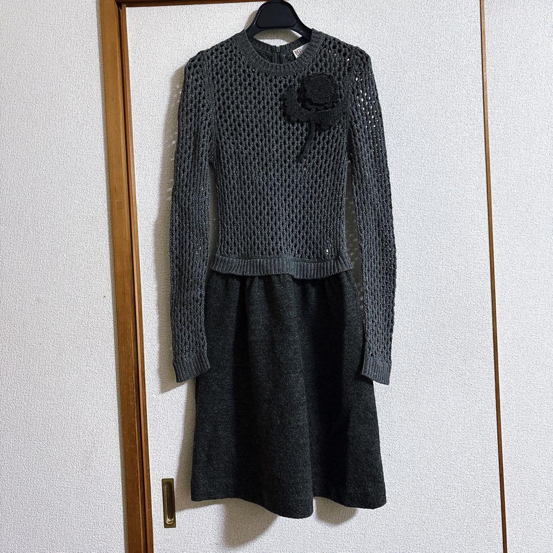 RED VALENTINO ウールニットワンピース