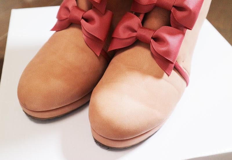 ♡*♡様 ピンクハウス♡リボンデザイン♡フェイクレザー　スエード風ブーツ　ピンク