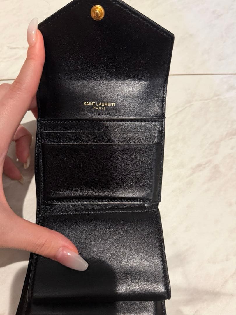 SAINT LAURENT ブラック 3つ折り財布