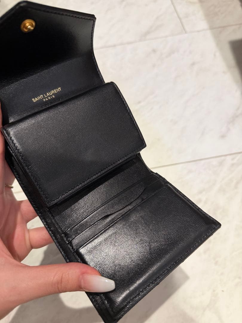 SAINT LAURENT ブラック 3つ折り財布