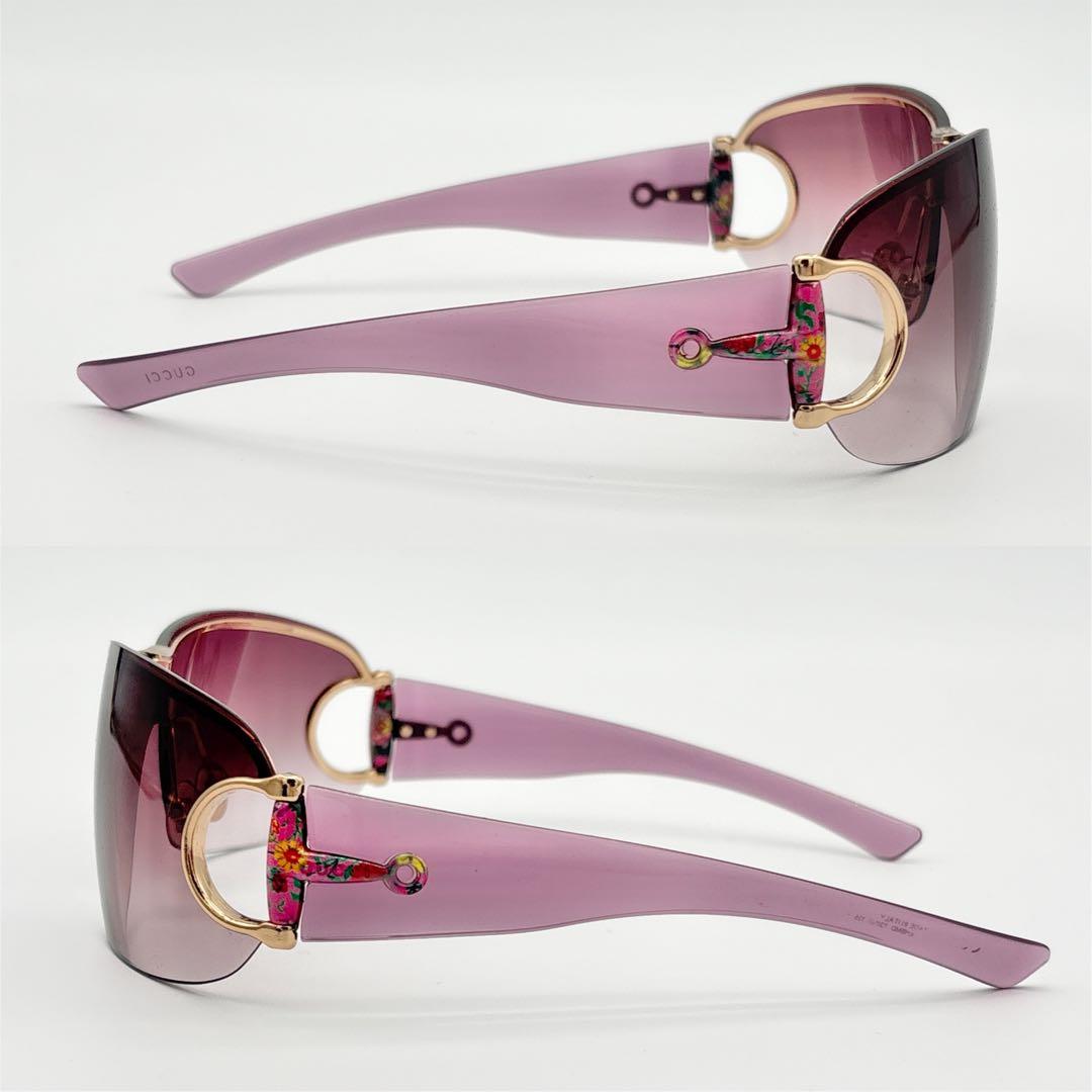 小物 GUCCI Pink Shield Sunglasses w/ Case