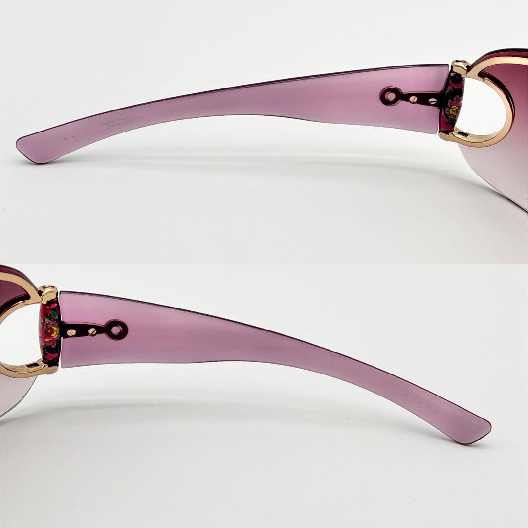 小物 GUCCI Pink Shield Sunglasses w/ Case