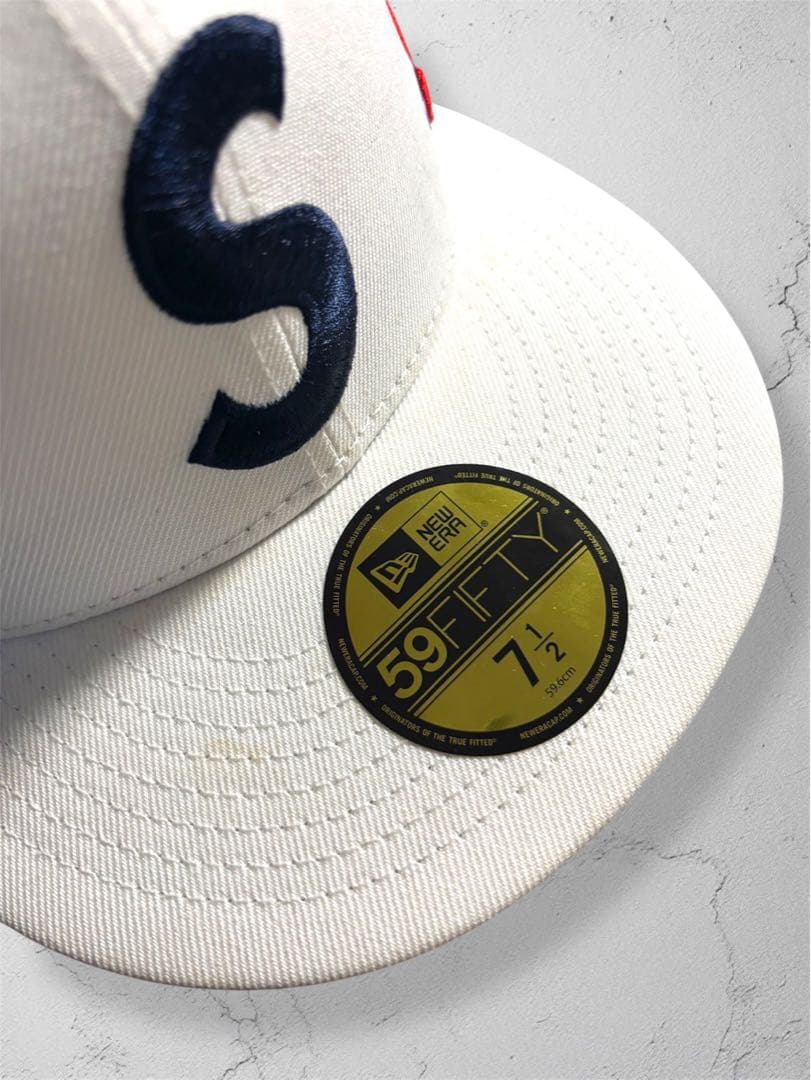 supreme × New Era 59FIFTY ホワイトキャップ 7 1/2