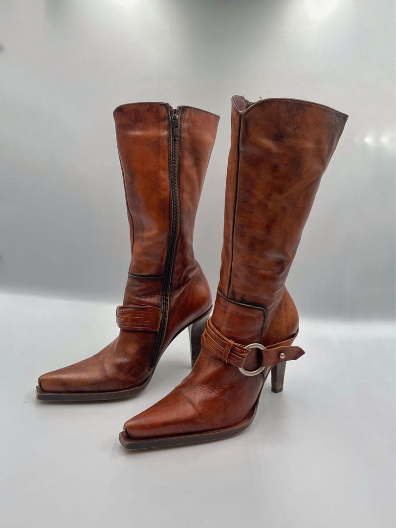 El Dantes ロングブーツ ブラウン 本革 23cm ヴィンテージ