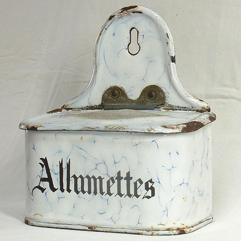 フランス アンティーク ホーロー マッチボックス ALLUMETTES