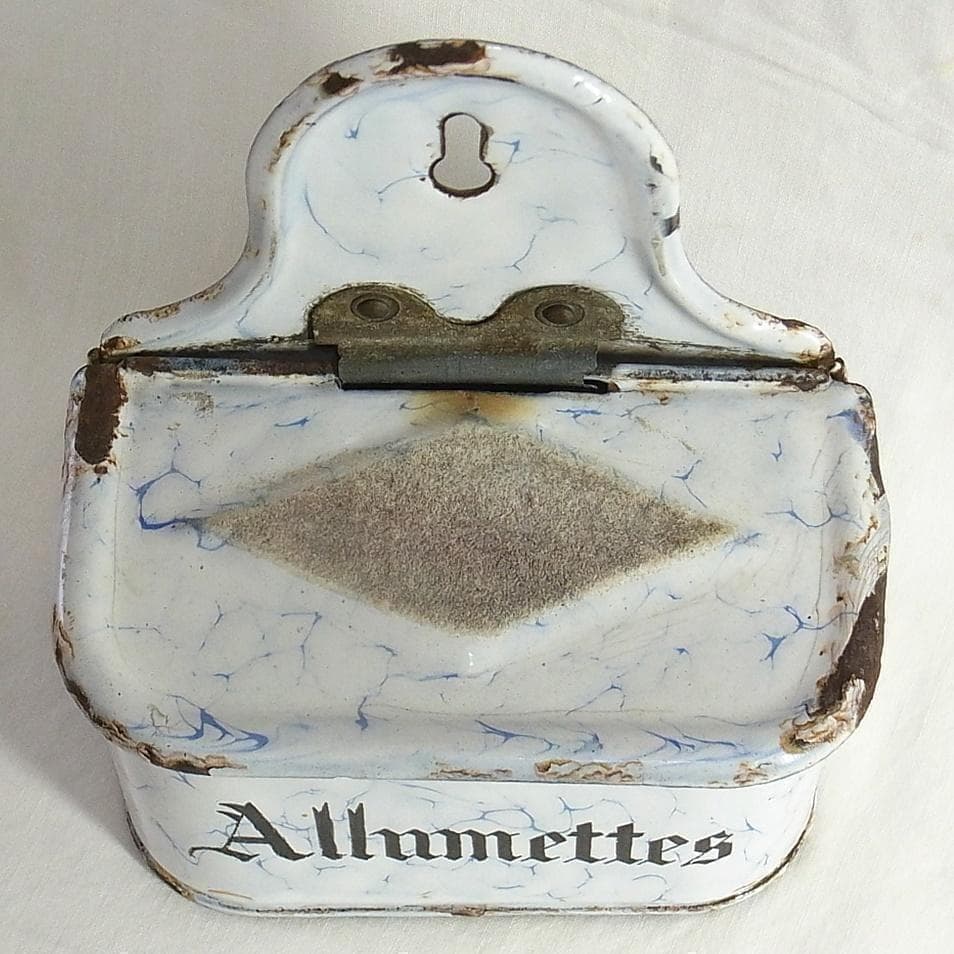 フランス アンティーク ホーロー マッチボックス ALLUMETTES